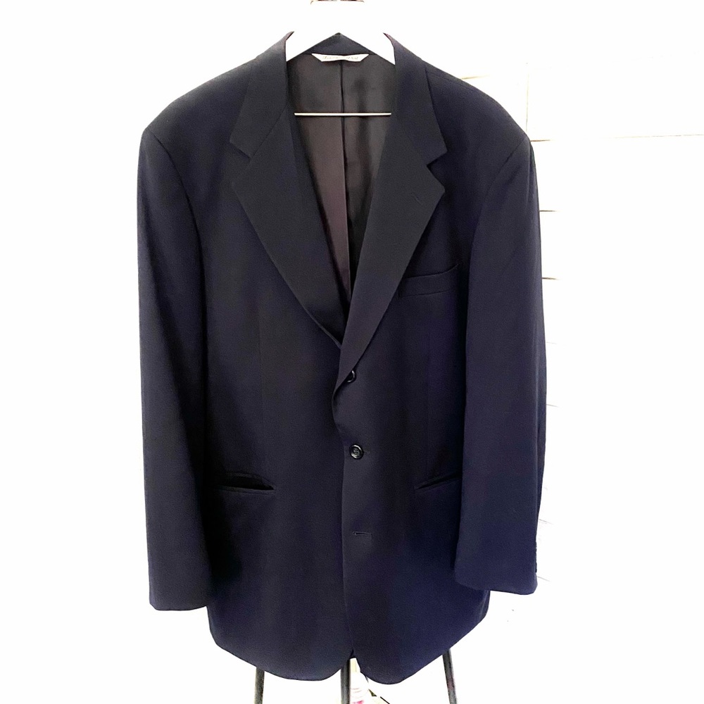 Hunt Club Tailored in USA 100% Wool Men's Blazer Size 44 L - Navy